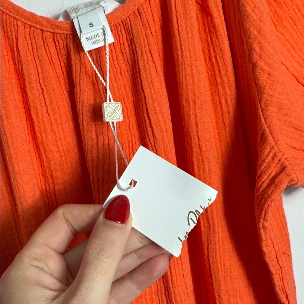 NWT Lilly Pulitzer Zemini Maxi Dress Cover-Up Orange Size Small - Picture 4 of 11